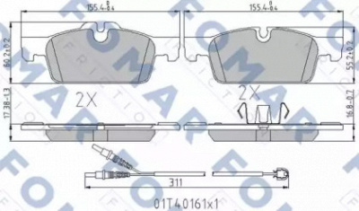 FOMAR FRICTION fo337581 -  Комплект тормозных колодок, дисковый тормоз
